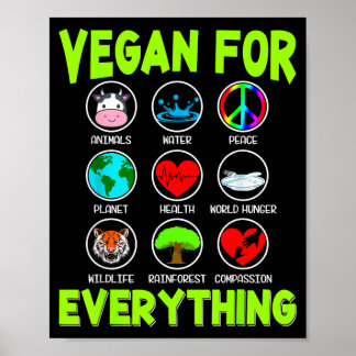 Poster Végan pour tout homme végan végétarien drôle