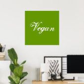 Poster Vegan. Vert. Slogan. Personnalisé (Bureau à domicile)