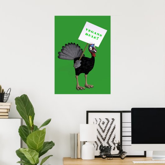 Poster Vegans Rule ! (Bureau à domicile)