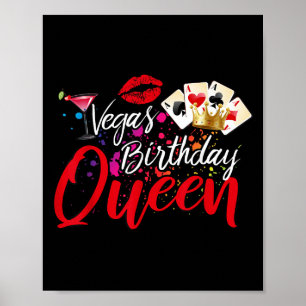 Poster Vegas Anniversaire Reine Funny Ami Fête de vacance