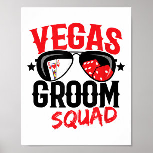 Poster Vegas Bachelor Party - Marié À Vegas - Groom Sq