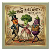 Poster Vegetable Waltz Dancing Veggies Vintage Victorian (Devant)