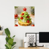 Poster Vegetables Christmas Tree, Lettuce Leaves & Cherry (Bureau à domicile)