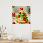 Poster Vegetables Christmas Tree, Lettuce Leaves & Cherry (Cuisine)