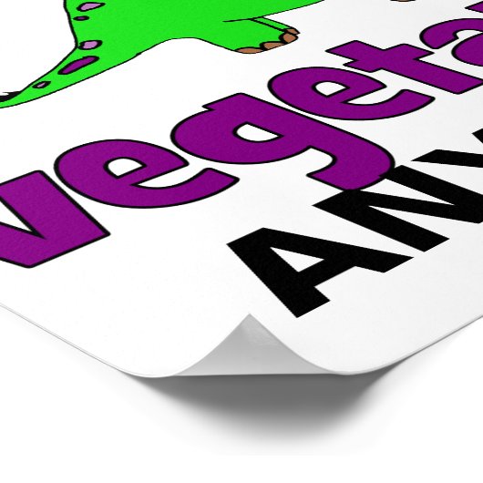 Poster Végétarien - Dinosaur Design (Coin)