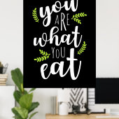 Poster Végétarien Vous êtes ce que vous mangez (Bureau à domicile)