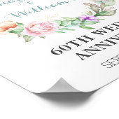 Poster Végétation rose 60e Anniversaire du Mariage Diamon (Coin)