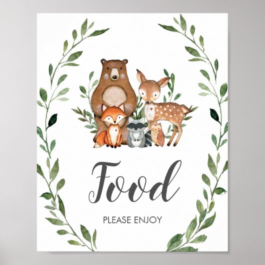 Poster Végétation rustique Bois Animaux Alimentation (Devant)