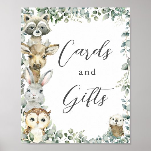 Poster Végétation rustique Bois Animaux Cartes et Cadeaux (Devant)