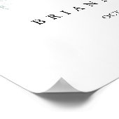 Poster Végétation tropicale Blanc Floral Mariage Bienvenu (Coin)