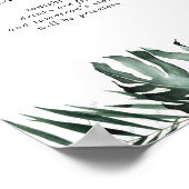 Poster Végétation tropicale Blanc Floral Mariage Open Bar (Coin)