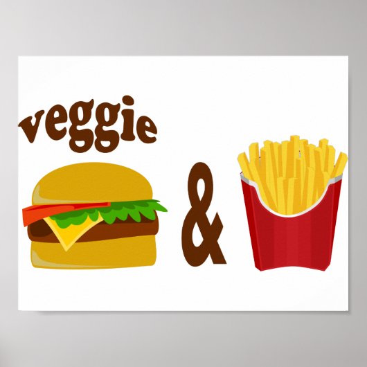 Poster Veggie Burger et Fries (Devant)