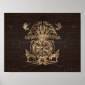 Poster Vegvisir - Viking Compas Ornement (Devant)