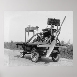 Poster Véhicule bizarre à hélice, 1922. Photo ancienne