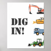Poster Véhicule de construction Anniversaire de la fouill (Devant)