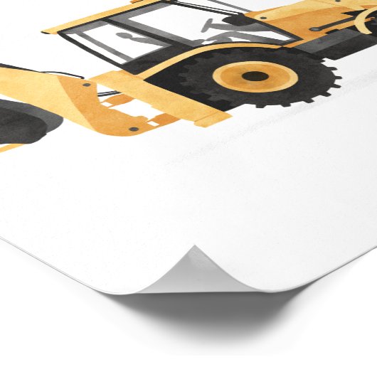 Poster Véhicule de construction de chargeuse rétrocaveuse (Coin)