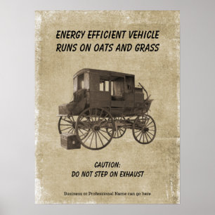 Poster Véhicule Énergétique Humoristique