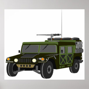 Poster Véhicule tactique tout-terrain Humvee militaire