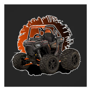 Poster Véhicule tout-terrain UTV de dessin animé