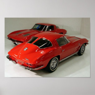 Poster Véhicules classiques de fenêtre fractionnée