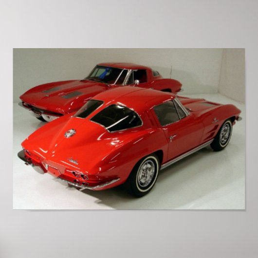 Poster Véhicules classiques de fenêtre fractionnée (Devant)