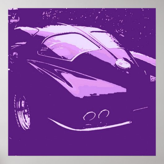 Poster Véhicules classiques de fenêtre fractionnée (Devant)