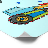 Poster Véhicules de construction T-shirts 4e anniversaire (Coin)