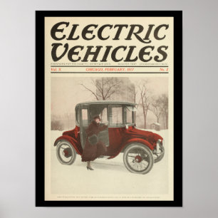 Poster Véhicules électriques Automobiles Vintage