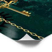 Poster Veille bijoux Steampunk sur un Arrière - plan vert (Coin)