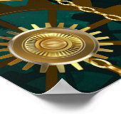 Poster Veille bijoux Steampunk sur un Arrière - plan vert (Coin)