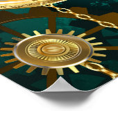 Poster Veille bijoux Steampunk sur un Arrière - plan vert (Coin)