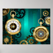 Poster Veille bijoux Steampunk sur un Arrière - plan vert (Devant)
