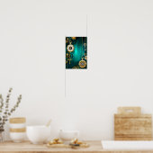 Poster Veille bijoux Steampunk sur un Arrière - plan vert (Cuisine)