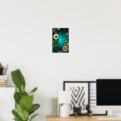 Poster Veille bijoux Steampunk sur un Arrière - plan vert (Bureau à domicile)