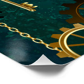 Poster Veille bijoux Steampunk sur un Arrière - plan vert (Coin)