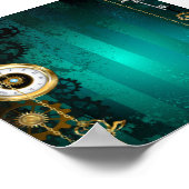 Poster Veille bijoux Steampunk sur un Arrière - plan vert (Coin)