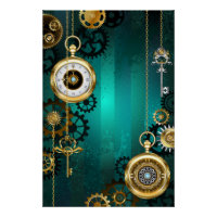 Veille bijoux Steampunk sur un Arrière - plan vert