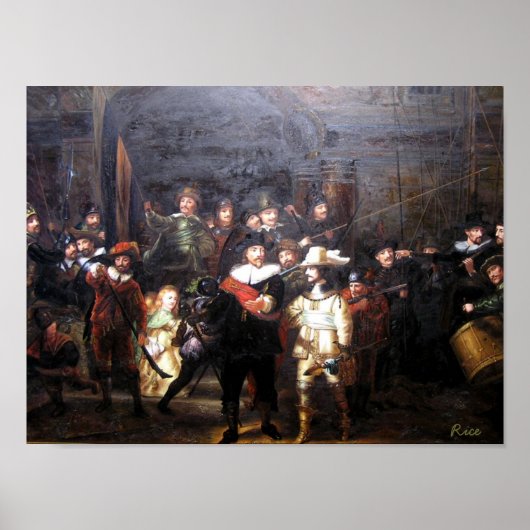 Poster Veille nocturne - Rembrandt (Devant)