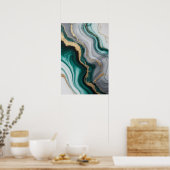 Poster Veines d'émeraude : Flux de marbre Abstrait ✨ 💚 � (Cuisine)