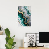Poster Veines d'émeraude : Flux de marbre Abstrait ✨ 💚 � (Bureau à domicile)
