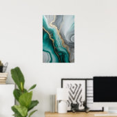 Poster Veines d'émeraude : Flux de marbre Abstrait ✨ 💚 � (Bureau à domicile)