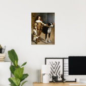 Poster Velázquez - Un idiot avec un chien 1650 (Bureau à domicile)