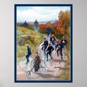 Poster Vélo à grande roue Art victorien du XIXe siècle