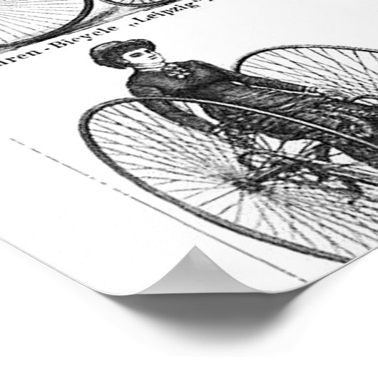 Poster Vélo à grande roue Penny Farthing (Coin)