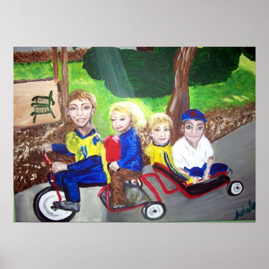 Poster "Vélo à quatre têtes" (Devant)