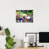 Poster "Vélo à quatre têtes" (Bureau à domicile)