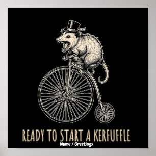 Poster Vélo Ancien Pagaille Opossum Hurleur