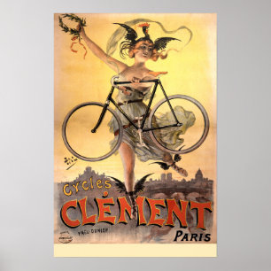 Poster Vélo Art nouveau vintage 1883