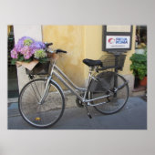 Poster Vélo avec panier de Hydrangeas (Devant)