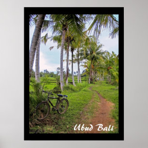 Poster Vélo Bali d'Ubud de l'affiche (18" x 24")
